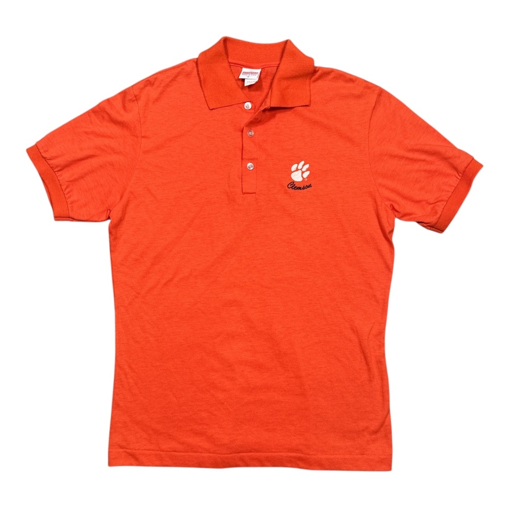 Vintage 90s Clemson University Tigers Made in USA Hartwell Polo Shirt Mens Large